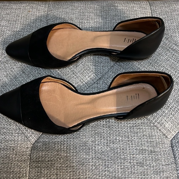 J.Jill black pointed suede and leather flats size 9. - Picture 3 of 7